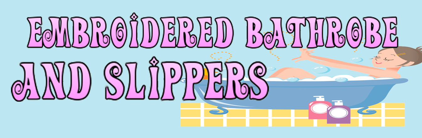 刺しゅう入り バスローブ&スリッパ セット
